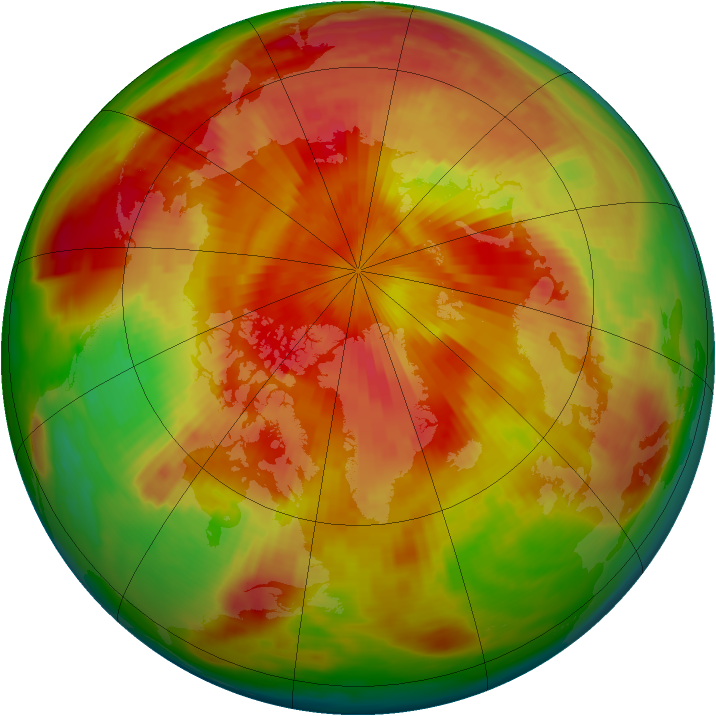 Arctic ozone map for 22 April 1980
